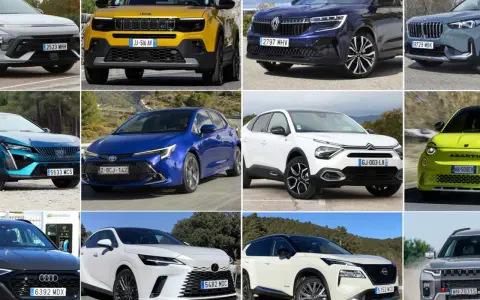 Un collage de coches nuevos y emocionantes, mostrando las últimas novedades coches. Incluye modelos de Jeep, Renault, BMW, Peugeot, Toyota, Citroën, Abarth, Audi, Lexus y Nissan.
